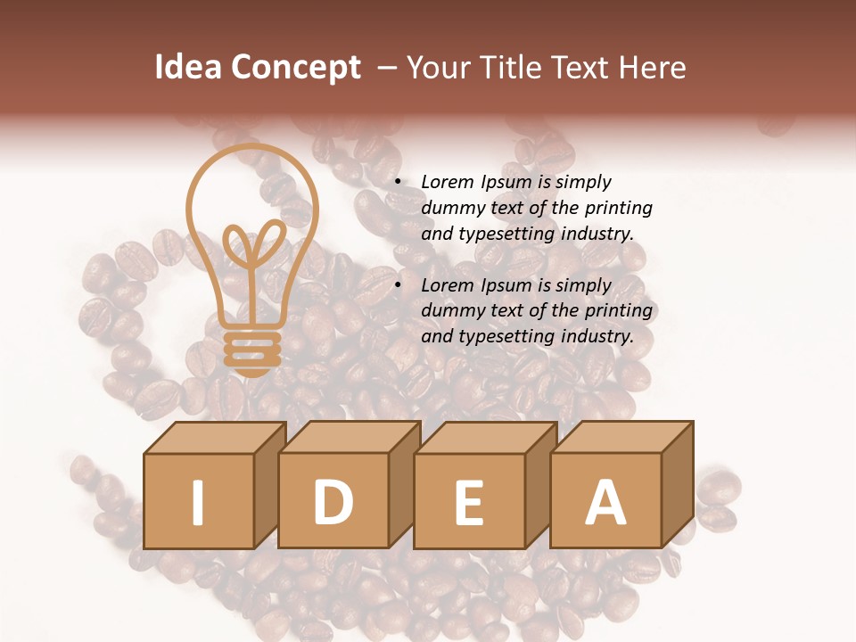 A Pile Of Coffee Beans On A White Surface PowerPoint Template