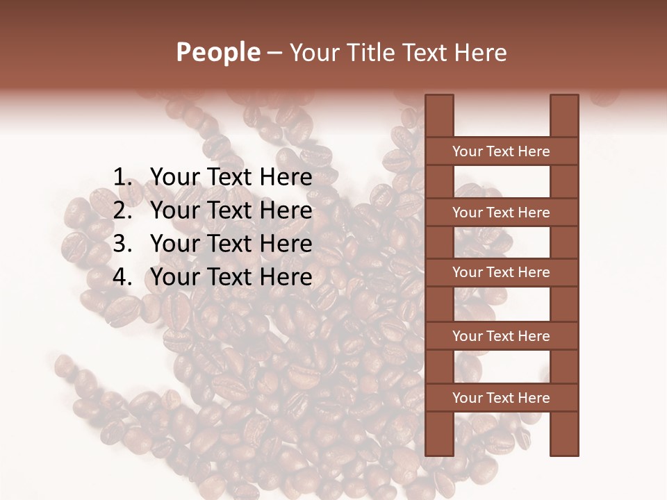 A Pile Of Coffee Beans On A White Surface PowerPoint Template