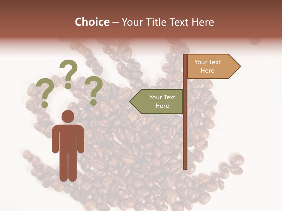 A Pile Of Coffee Beans On A White Surface PowerPoint Template