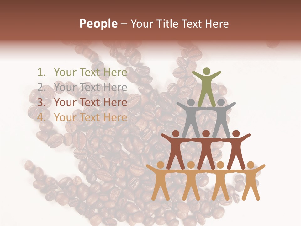 A Pile Of Coffee Beans On A White Surface PowerPoint Template