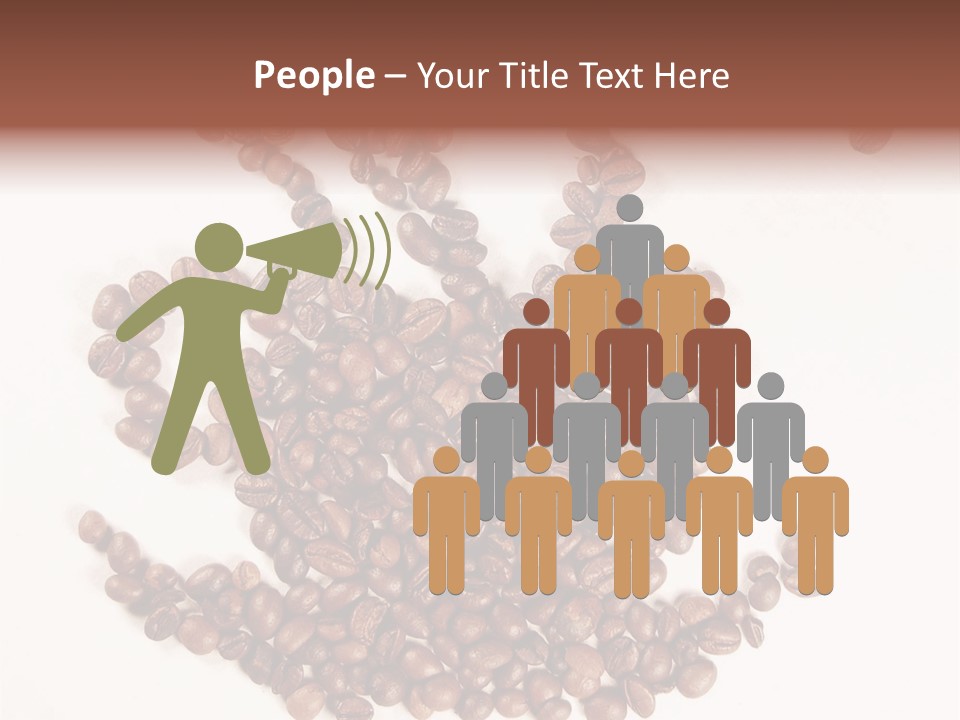 A Pile Of Coffee Beans On A White Surface PowerPoint Template