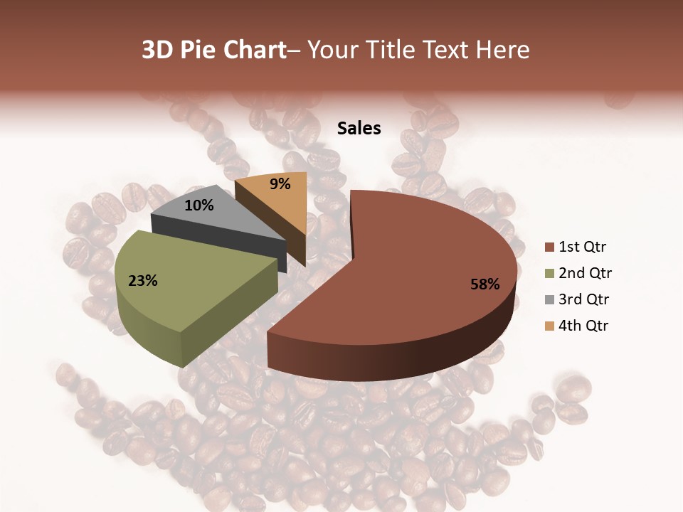 A Pile Of Coffee Beans On A White Surface PowerPoint Template