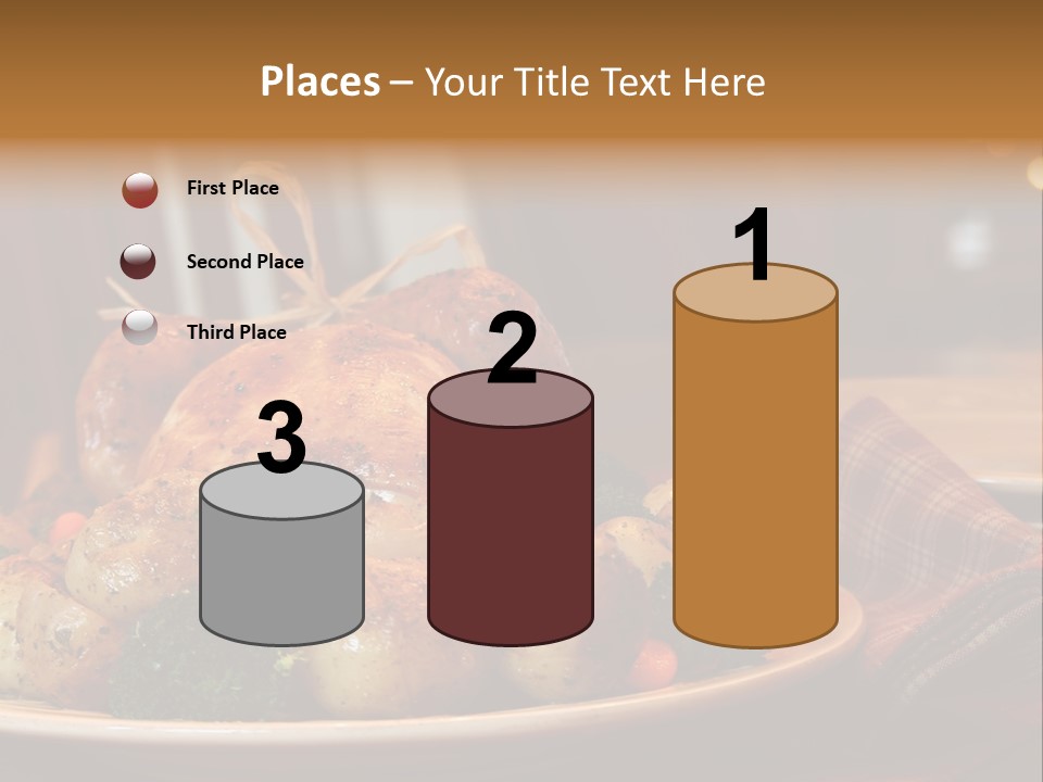 A Plate Of Food With A Turkey On It PowerPoint Template