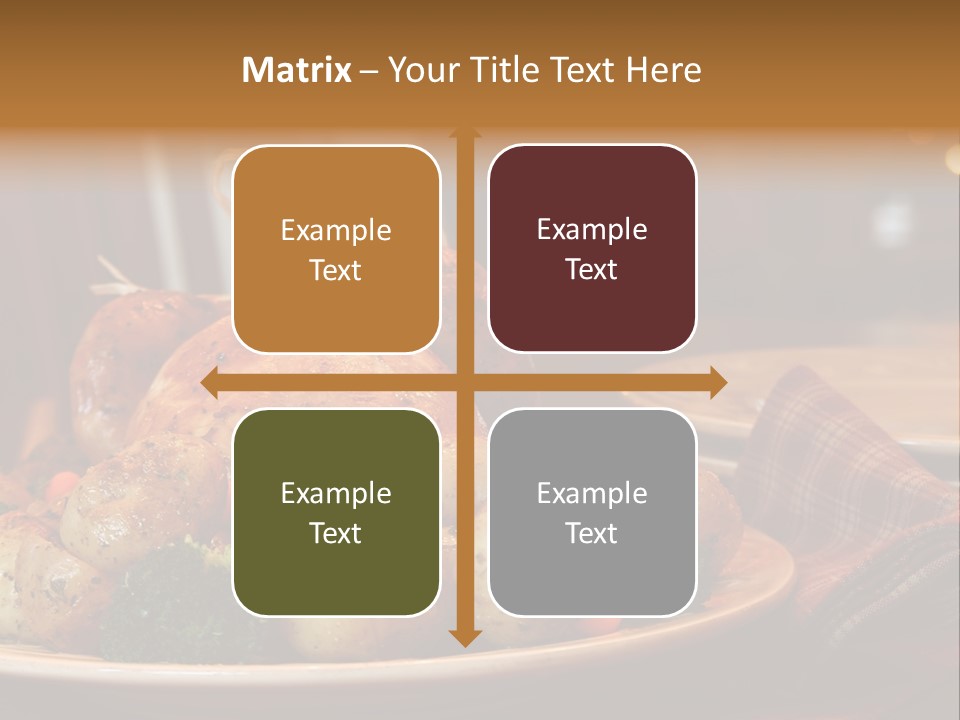 A Plate Of Food With A Turkey On It PowerPoint Template