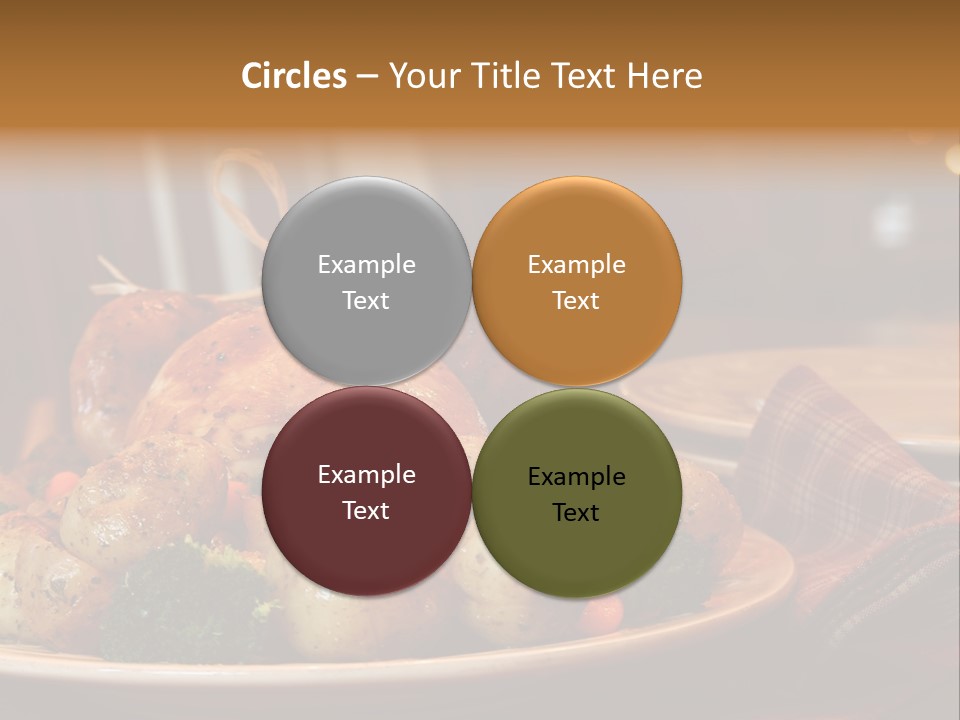 A Plate Of Food With A Turkey On It PowerPoint Template