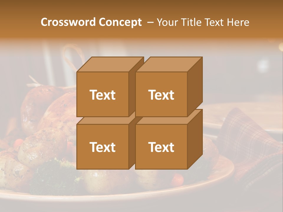 A Plate Of Food With A Turkey On It PowerPoint Template