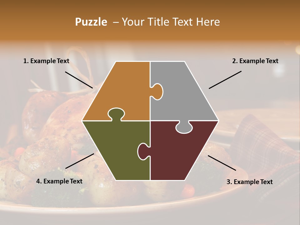 A Plate Of Food With A Turkey On It PowerPoint Template