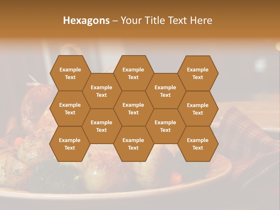 A Plate Of Food With A Turkey On It PowerPoint Template