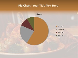 A Plate Of Food With A Turkey On It PowerPoint Template