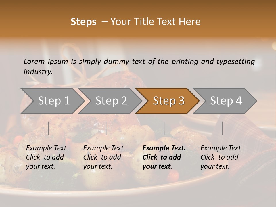 A Plate Of Food With A Turkey On It PowerPoint Template