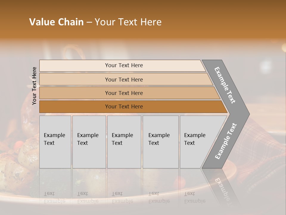 A Plate Of Food With A Turkey On It PowerPoint Template