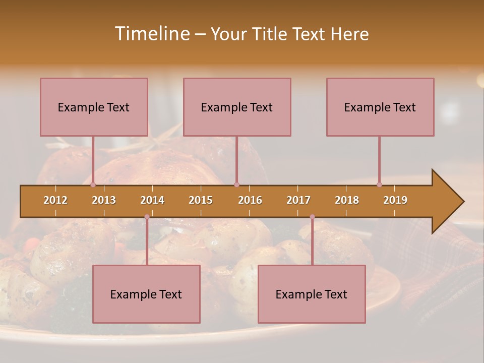 A Plate Of Food With A Turkey On It PowerPoint Template