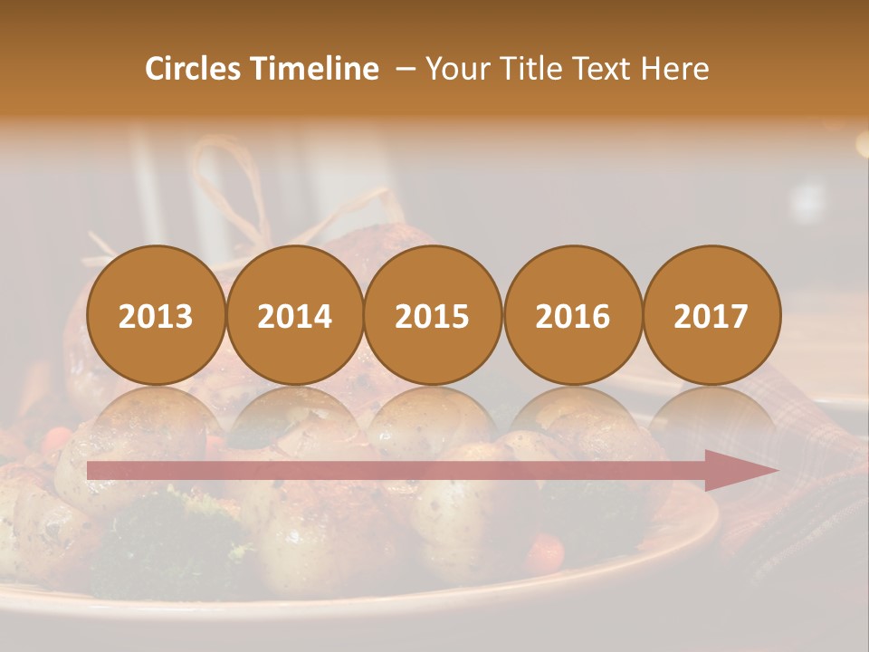 A Plate Of Food With A Turkey On It PowerPoint Template