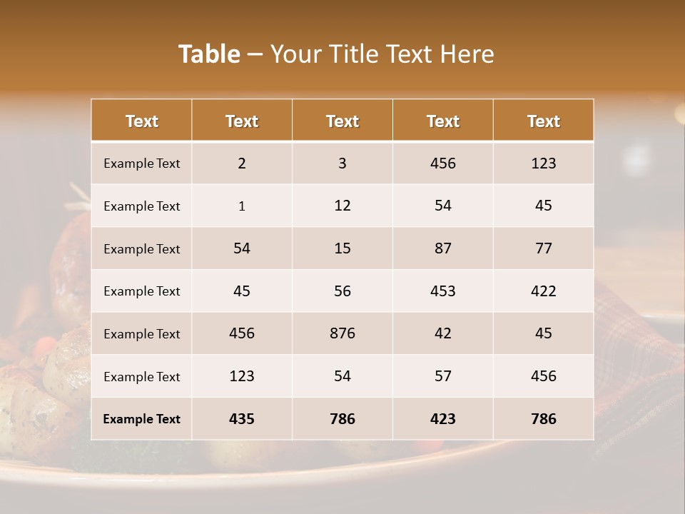 A Plate Of Food With A Turkey On It PowerPoint Template