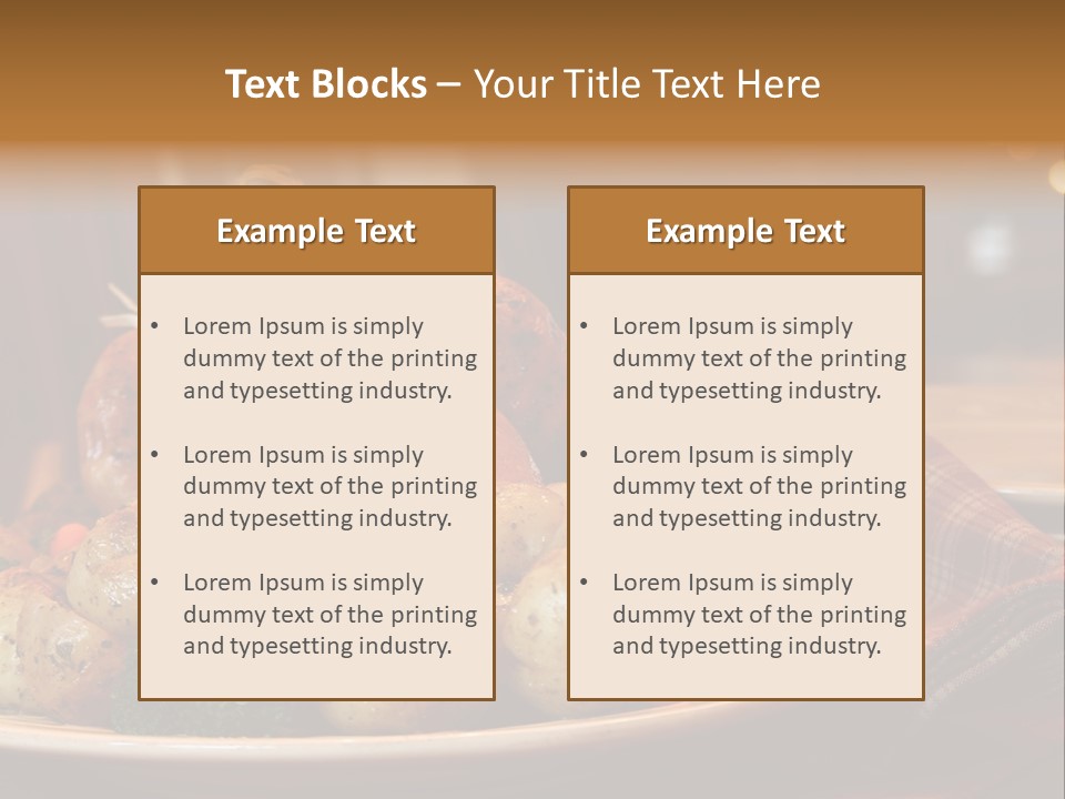 A Plate Of Food With A Turkey On It PowerPoint Template