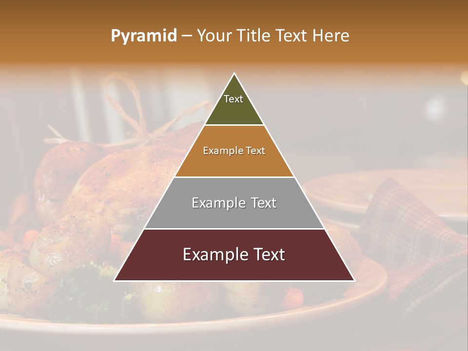 A Plate Of Food With A Turkey On It PowerPoint Template