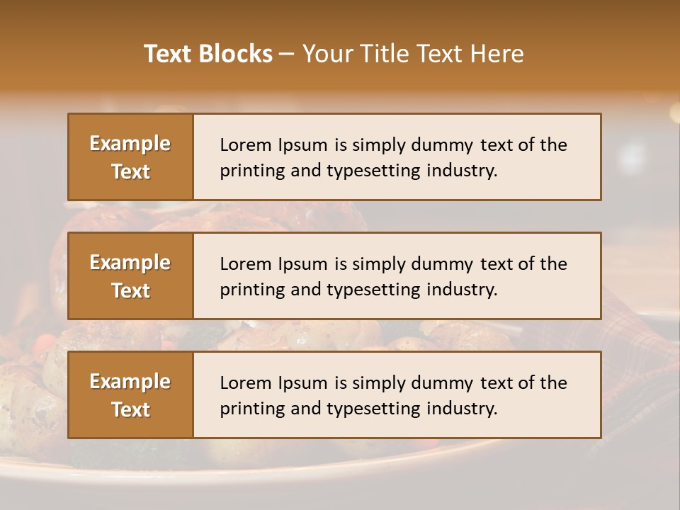 A Plate Of Food With A Turkey On It PowerPoint Template