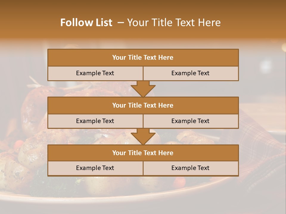 A Plate Of Food With A Turkey On It PowerPoint Template