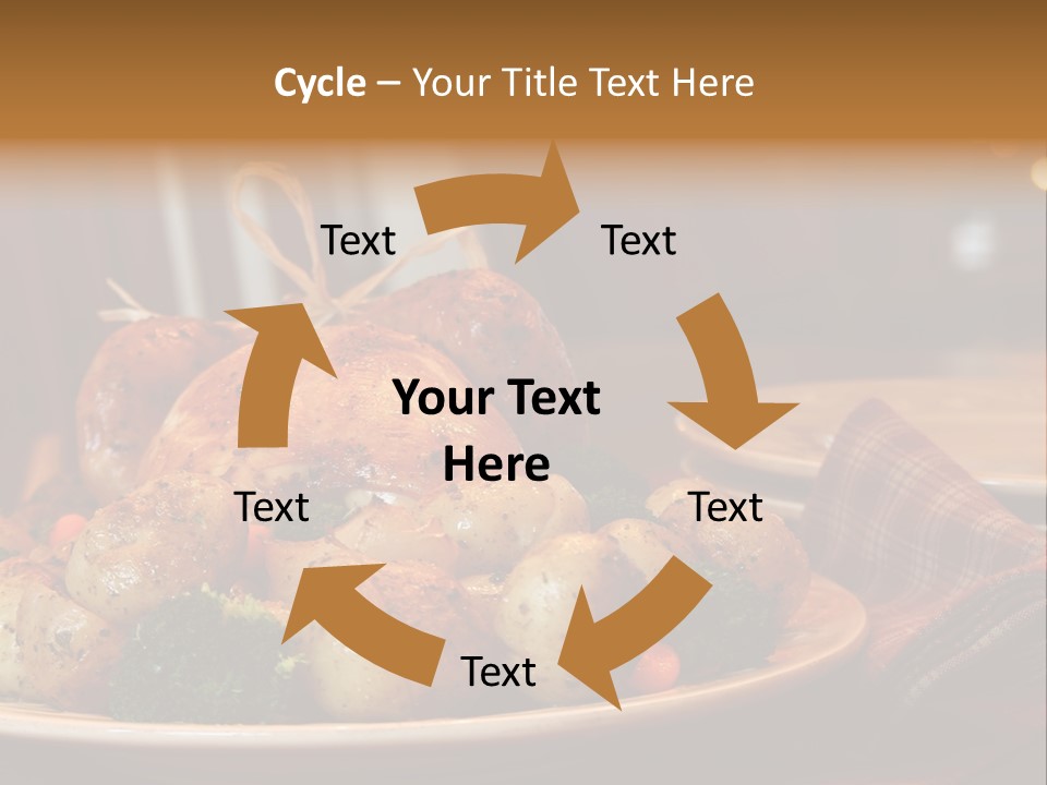 A Plate Of Food With A Turkey On It PowerPoint Template