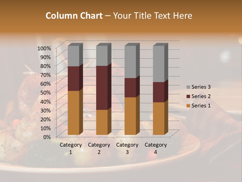 A Plate Of Food With A Turkey On It PowerPoint Template