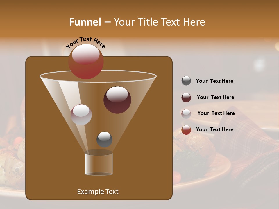 A Plate Of Food With A Turkey On It PowerPoint Template
