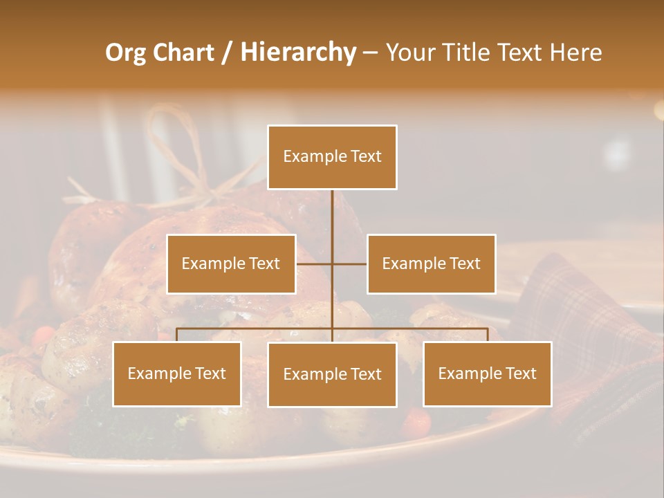 A Plate Of Food With A Turkey On It PowerPoint Template