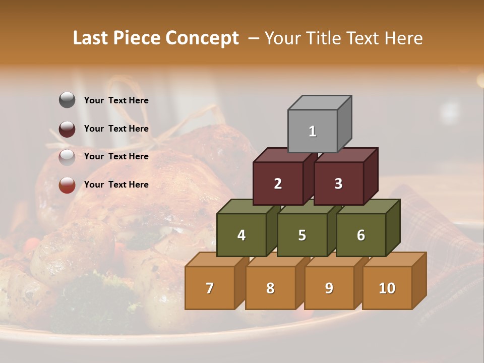 A Plate Of Food With A Turkey On It PowerPoint Template