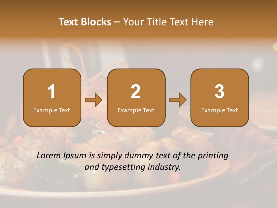 A Plate Of Food With A Turkey On It PowerPoint Template