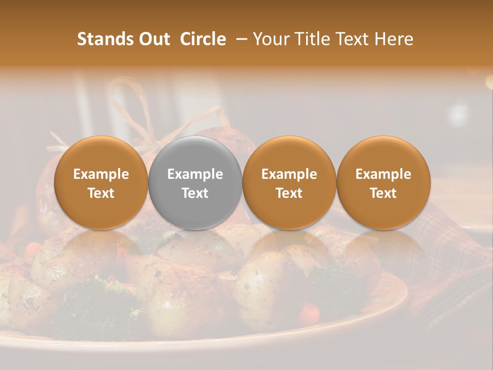 A Plate Of Food With A Turkey On It PowerPoint Template