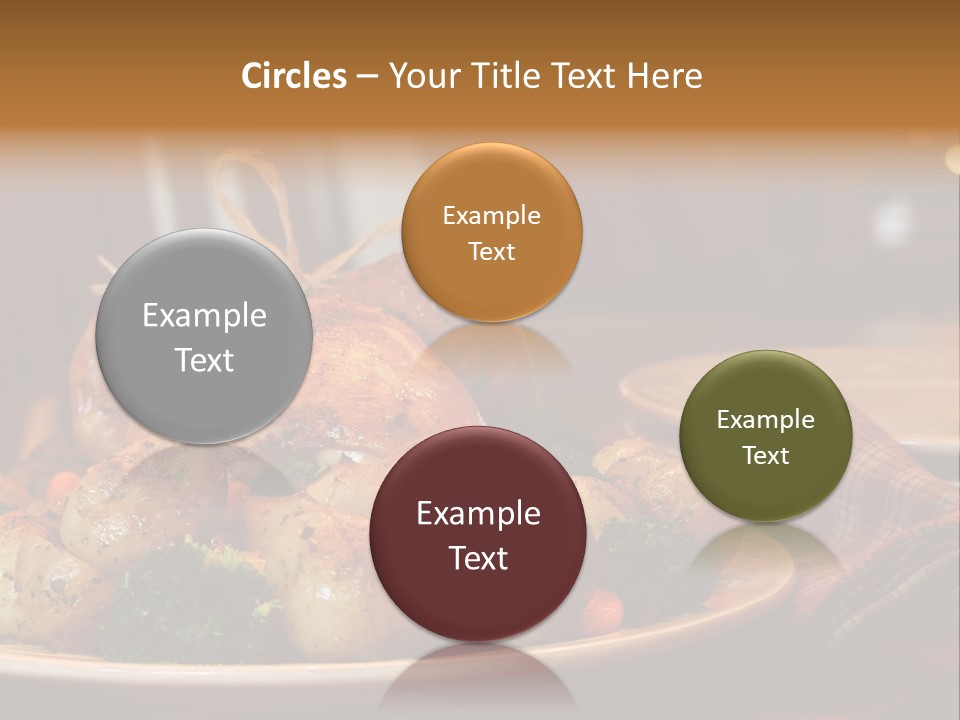 A Plate Of Food With A Turkey On It PowerPoint Template