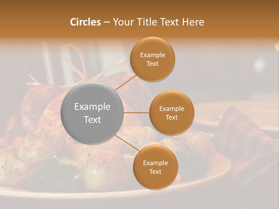 A Plate Of Food With A Turkey On It PowerPoint Template