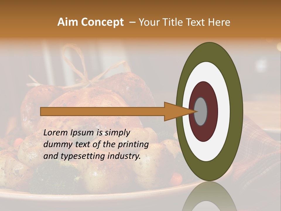 A Plate Of Food With A Turkey On It PowerPoint Template