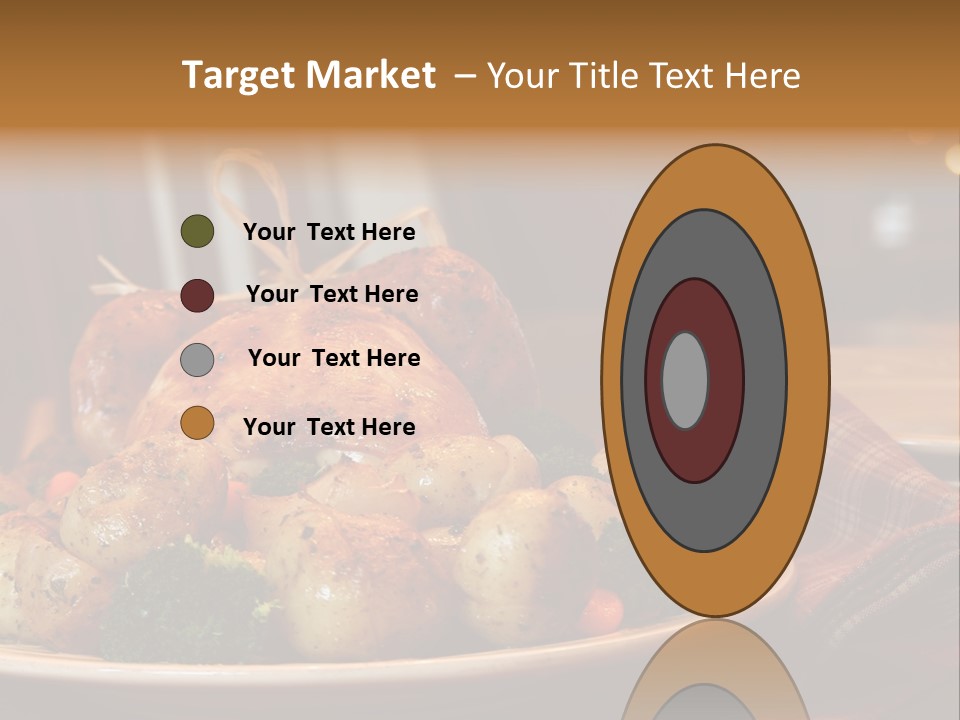 A Plate Of Food With A Turkey On It PowerPoint Template