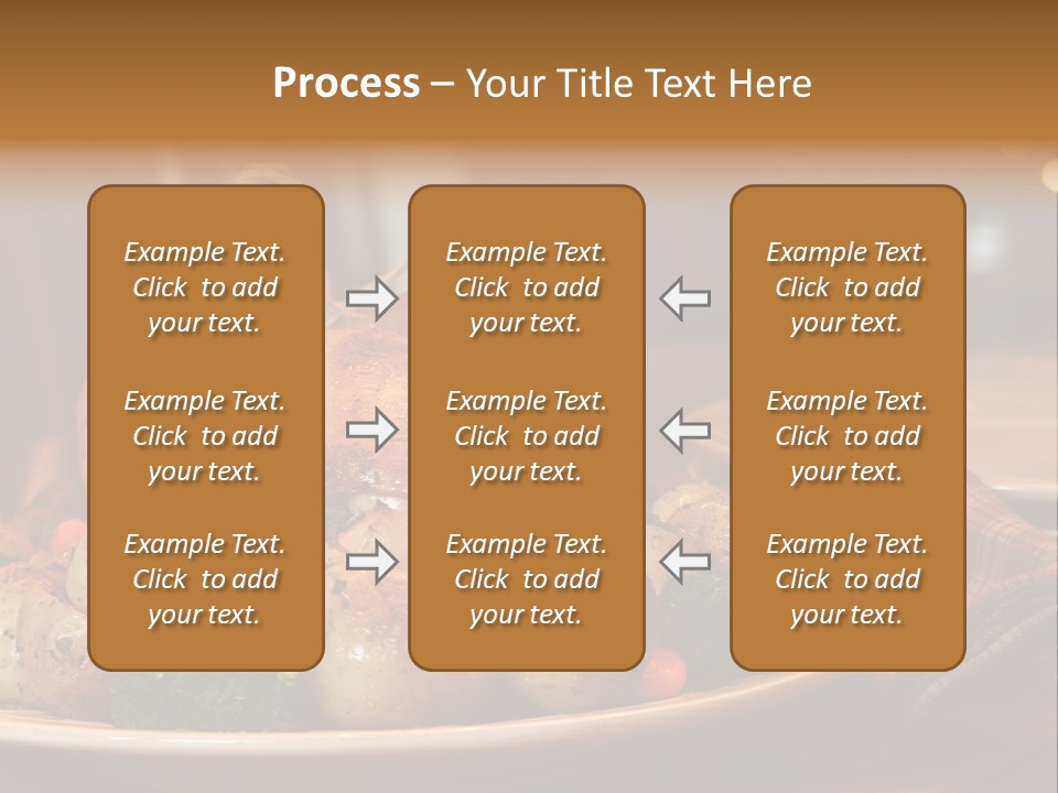 A Plate Of Food With A Turkey On It PowerPoint Template
