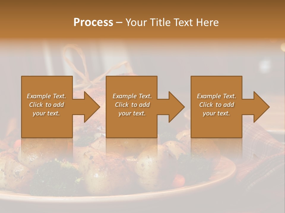 A Plate Of Food With A Turkey On It PowerPoint Template