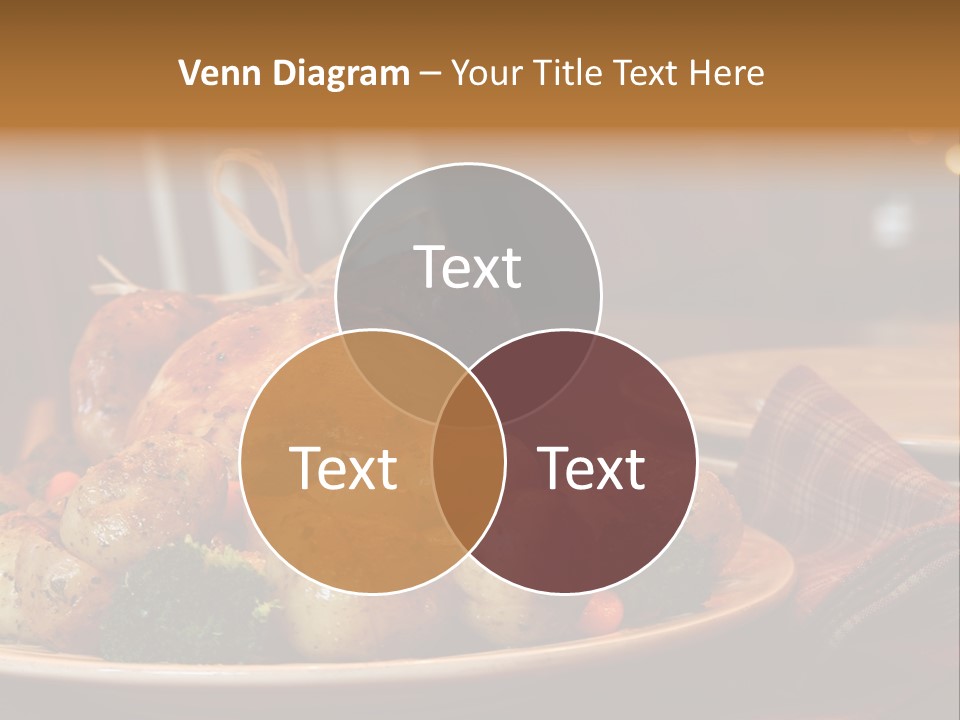 A Plate Of Food With A Turkey On It PowerPoint Template