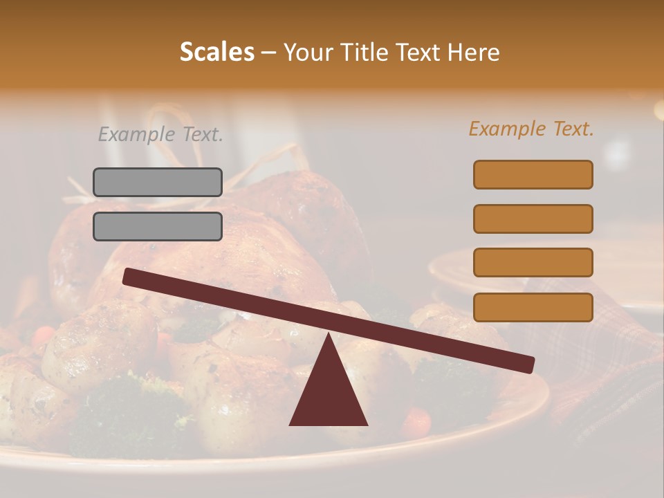 A Plate Of Food With A Turkey On It PowerPoint Template