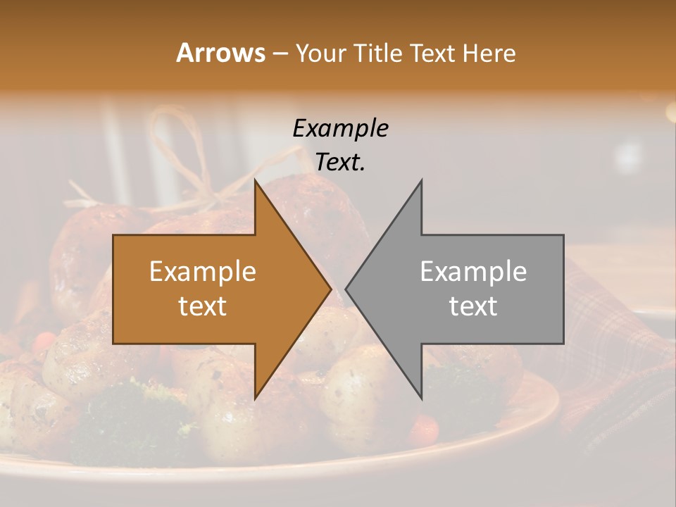 A Plate Of Food With A Turkey On It PowerPoint Template