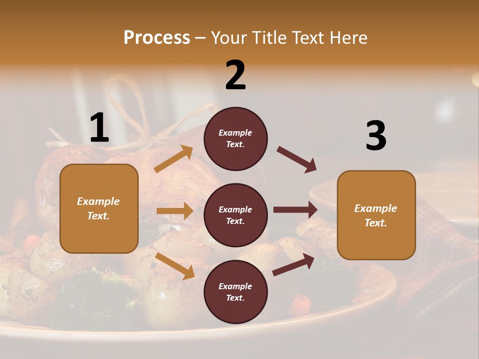 A Plate Of Food With A Turkey On It PowerPoint Template
