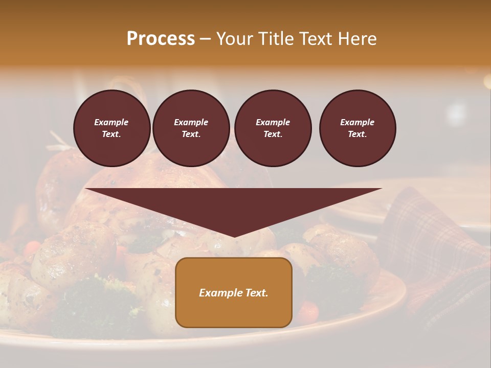 A Plate Of Food With A Turkey On It PowerPoint Template
