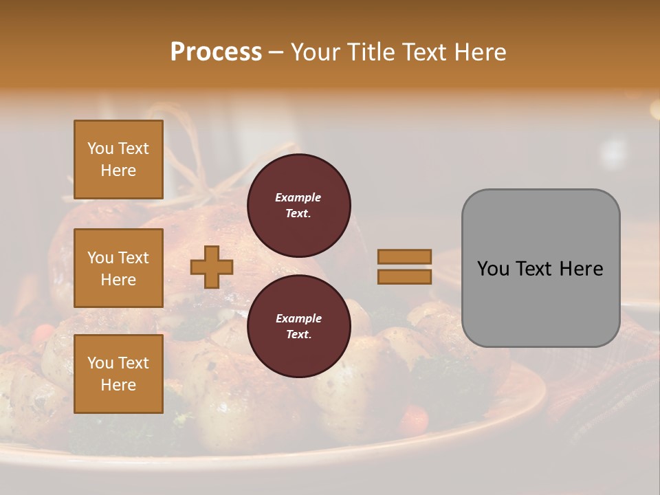A Plate Of Food With A Turkey On It PowerPoint Template