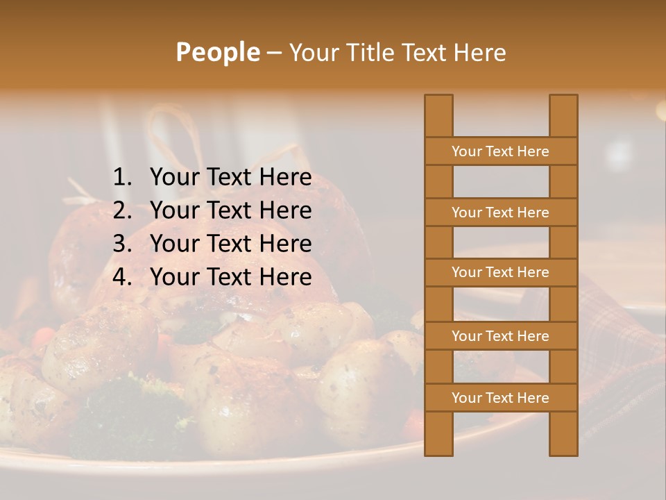 A Plate Of Food With A Turkey On It PowerPoint Template