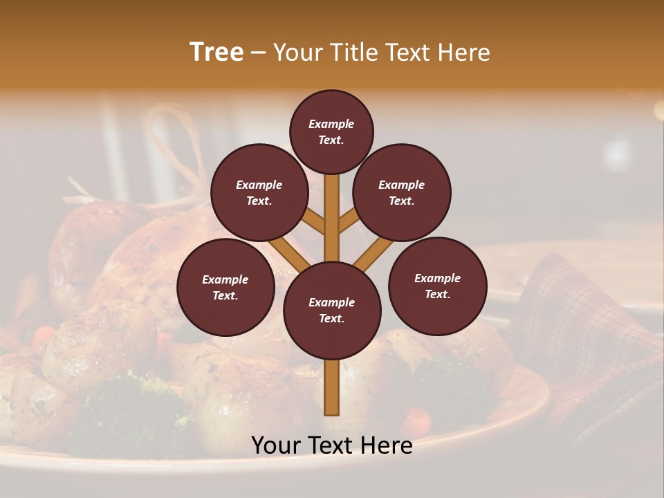 A Plate Of Food With A Turkey On It PowerPoint Template