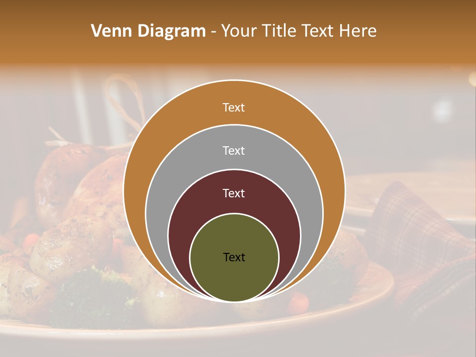 A Plate Of Food With A Turkey On It PowerPoint Template