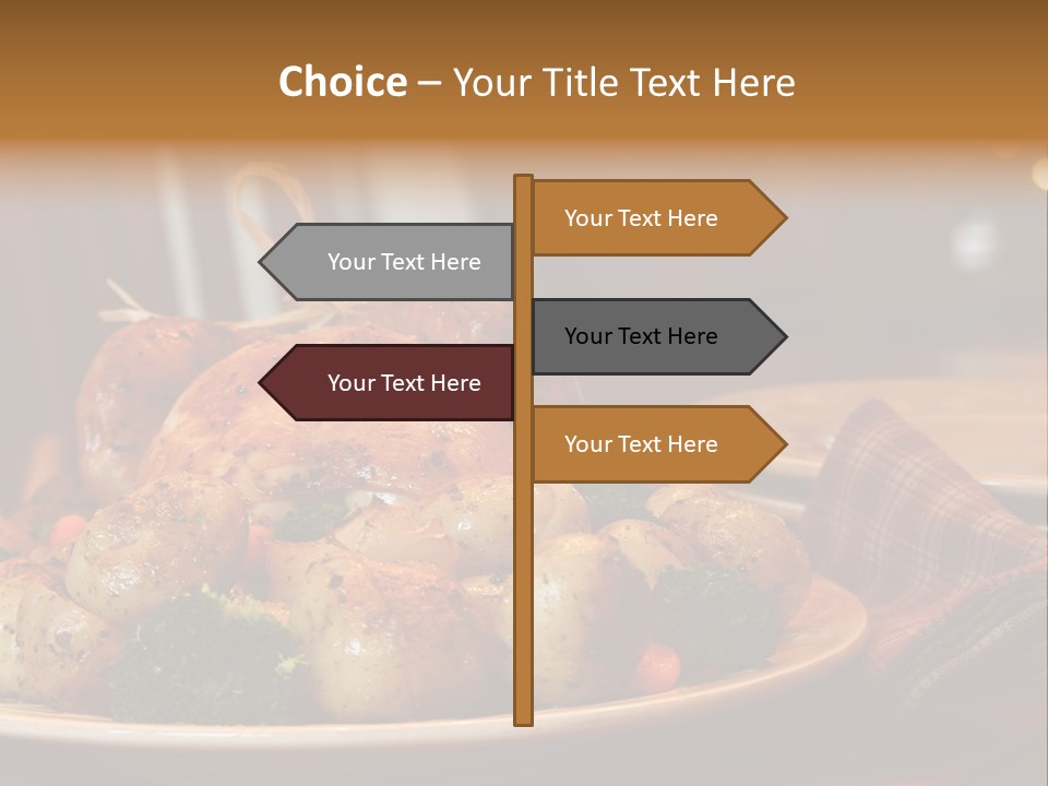 A Plate Of Food With A Turkey On It PowerPoint Template