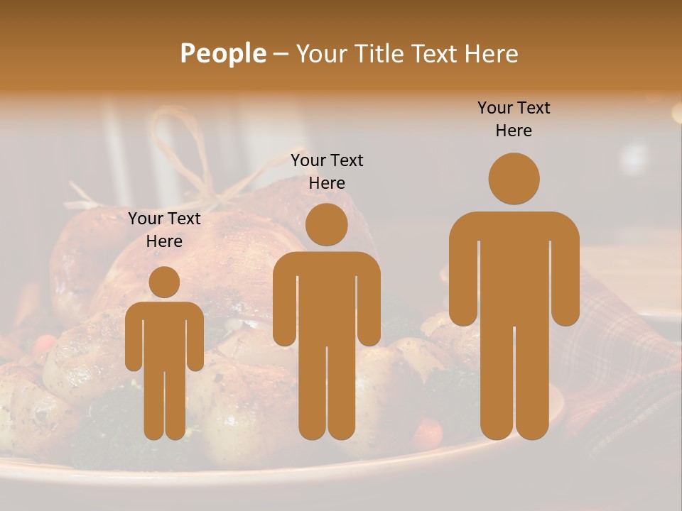 A Plate Of Food With A Turkey On It PowerPoint Template