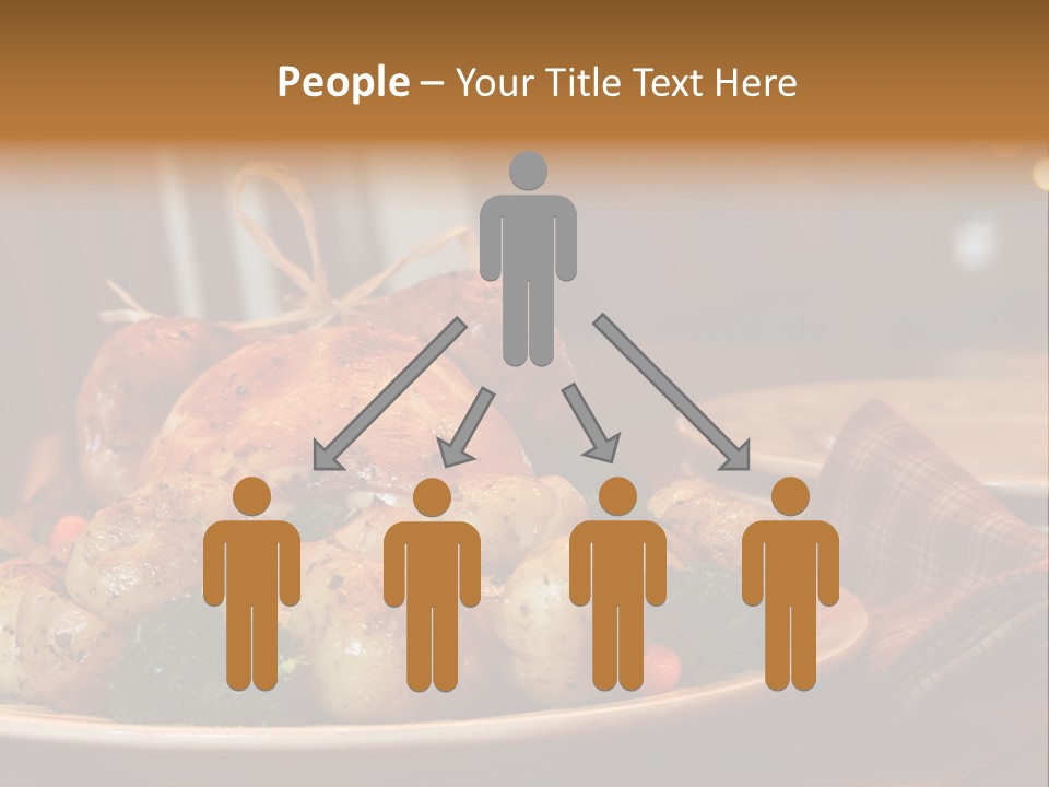 A Plate Of Food With A Turkey On It PowerPoint Template