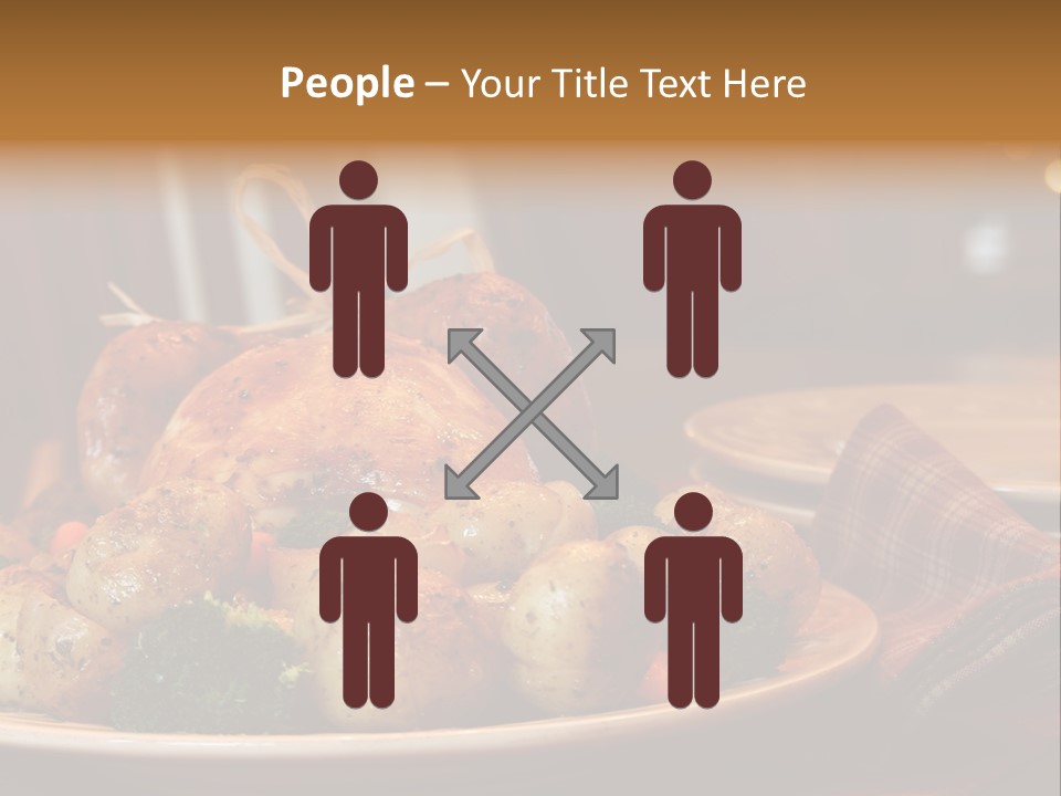 A Plate Of Food With A Turkey On It PowerPoint Template