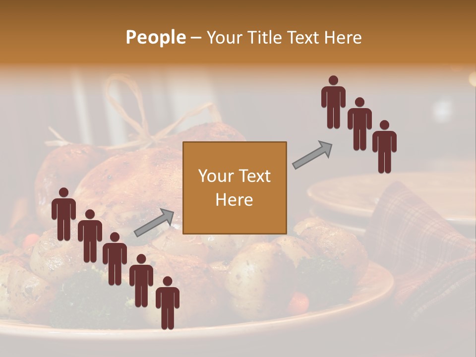 A Plate Of Food With A Turkey On It PowerPoint Template