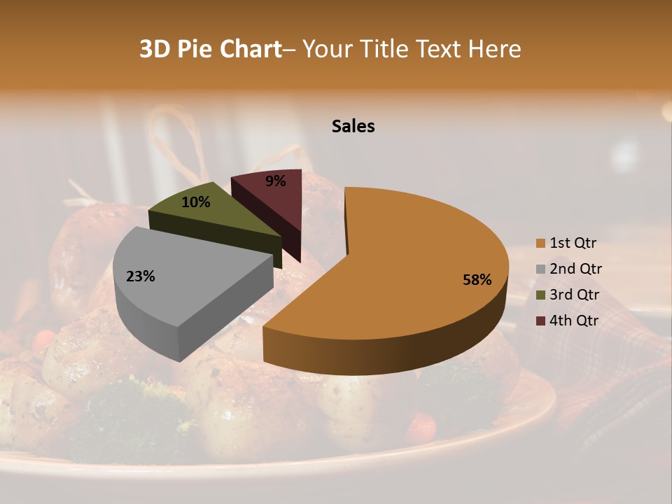 A Plate Of Food With A Turkey On It PowerPoint Template
